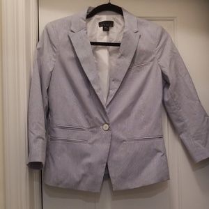 Blue and white stripe blazer size 4